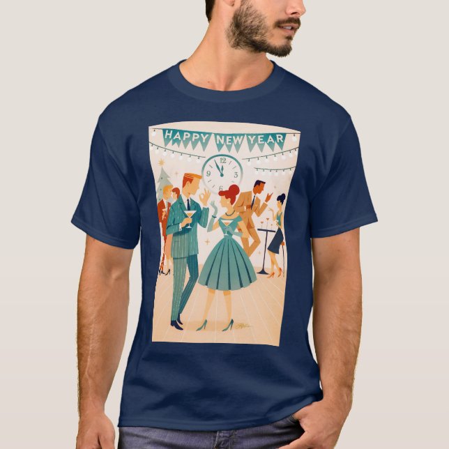 T-shirt Mid Century Happy New Year The Martini Dance (Devant)