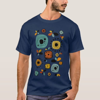 T-shirt Mid Century Modern Flowers Pattern 2 girl