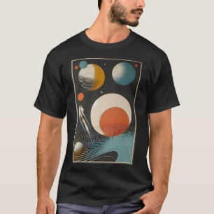 T-shirt Mid Century Space Age Art Galaxy Waves