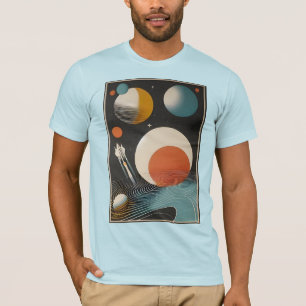 T-shirt Mid Century Space Age Art Galaxy Waves