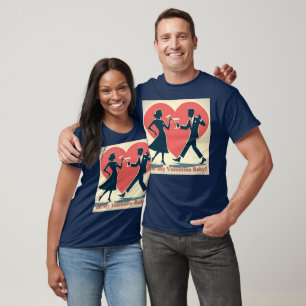 T-shirt Mid Century Valentine moderne Hip Dancing Couple