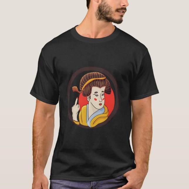 T-shirt Middle Finger Geisha (Devant)