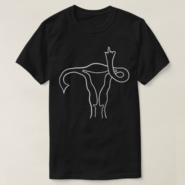 T-shirt Middle Finger Uterus  Pro Choice  (Design devant)