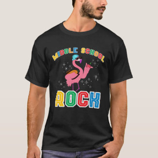 T-shirt Middle School Rocks Flamingo Back To School