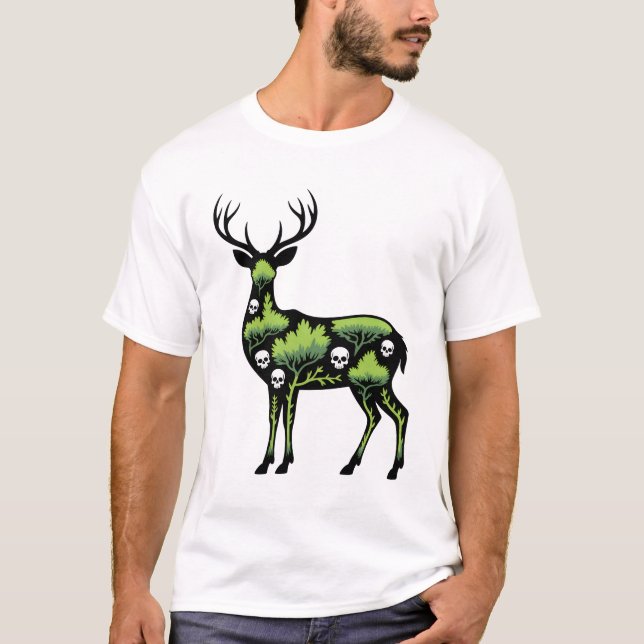 T-shirt Midnight Moss Deer (Devant)