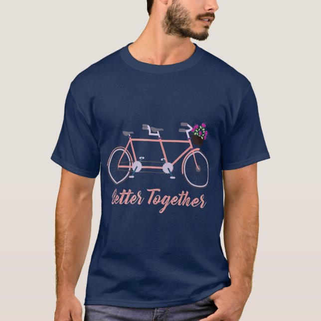 T-shirt Mieux Ensemble Vélo Tandem Vélo Ensemble (Devant)