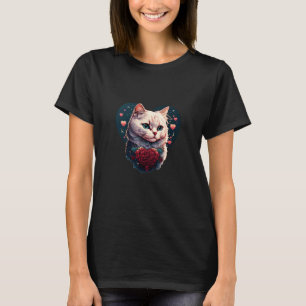 T-shirt Mignon adorable unique Joyeuse Saint-Valentin chat