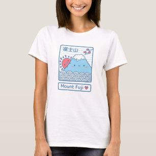 T-shirt Mignon Amour Mont Fuji, soleil de montagne et vagu
