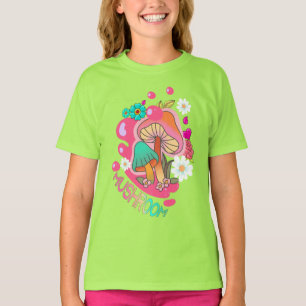 T-shirt mignon aux champignons colorés