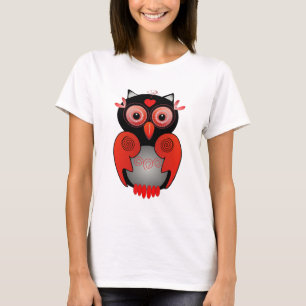 T-shirt mignon avec le hibou de deco