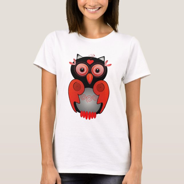 T-shirt mignon avec le hibou de deco (Devant)