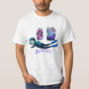 T-shirt Mignon Axolotl-Chemise I Axolotl Questions Retro F