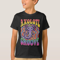 Mignon Axolotl Hippie Groovy Art Rétro 70s Arc-en-