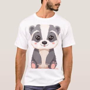 T-shirt Mignon bébé blaireau pastel Kawaii