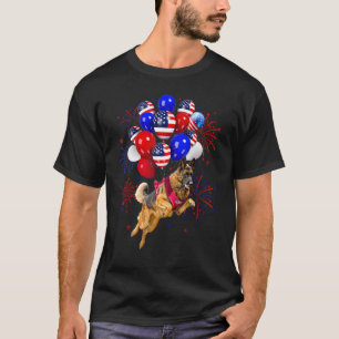 T-shirt Mignon Berger Allemand Patriotique Drapeau Usa Bal