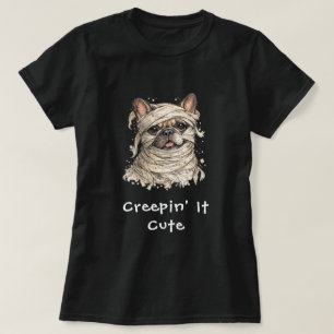 T-shirt Mignon Bouledogue Français Halloween Momie qui Fai