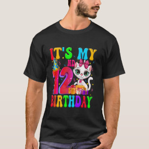 T-shirt Mignon C'est mon 12ème anniversaire 12 ans Chat Fê
