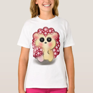 T-shirt Mignon Champignon Rouge Kawaii Hérisson Toadstool