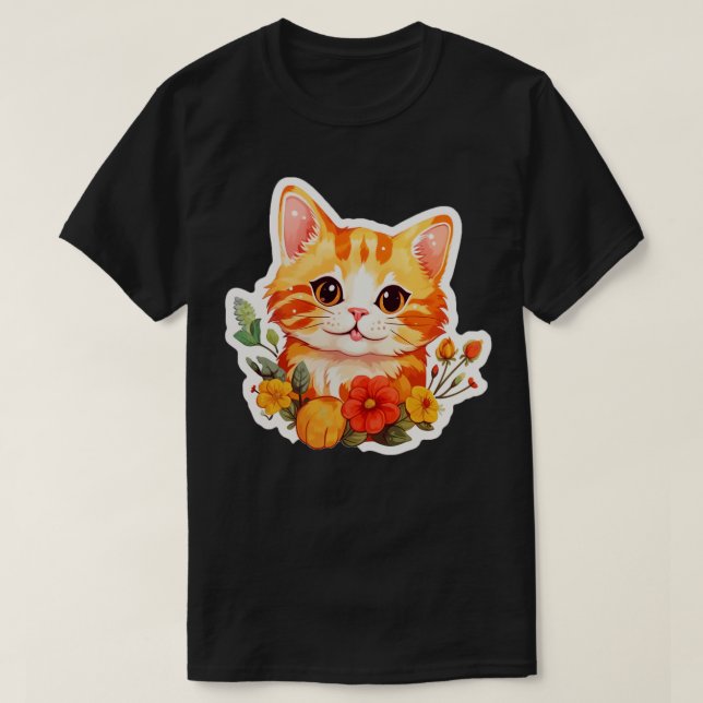 T-shirt mignon chat 14 (Design devant)