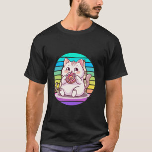 T-shirt Mignon Chat Chaton Donut Avec Soleil, Garçons, Fil