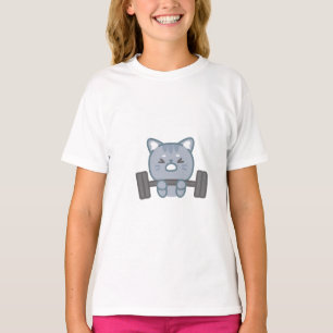 T-shirt mignon chat gymnase design   chat gym amant design
