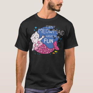 T-shirt mignon chat mermaid