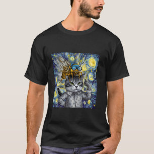T-shirt Mignon Chat Selfie Avec Invasion De Cigales 2024 B
