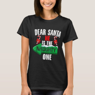T-shirt Mignon Cher Père Noël Elle Est La Vilain Couple Ch