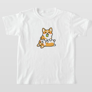 T-shirt Mignon Corgi avec Poire sur Corgi Fatigué Art de C