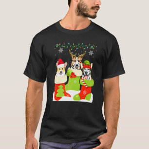 T-shirt Mignon Corgi de Noël en chaussette Xmas Renne Sant