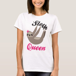 T-shirt mignon de blanc de la Reine de paresse