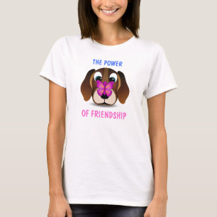 T-shirt mignon de dames d'amitié de chiot et de