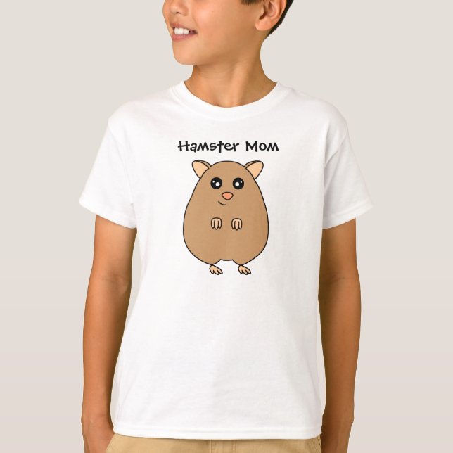 T-shirt mignon de filles de maman de hamster de (Devant)