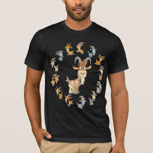 T-shirt mignon de mandala de chèvre de bande