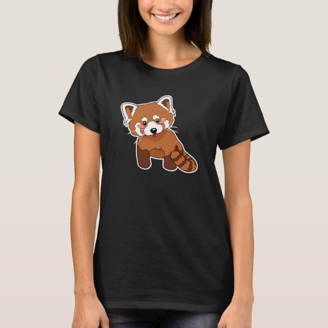T-shirt mignon de panda rouge (Devant)