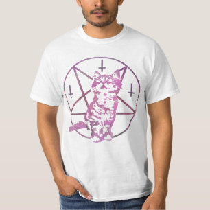 T-shirt mignon de pentagone étoilé et de chaton