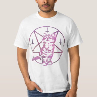 T-shirt mignon de pentagone étoilé et de chaton
