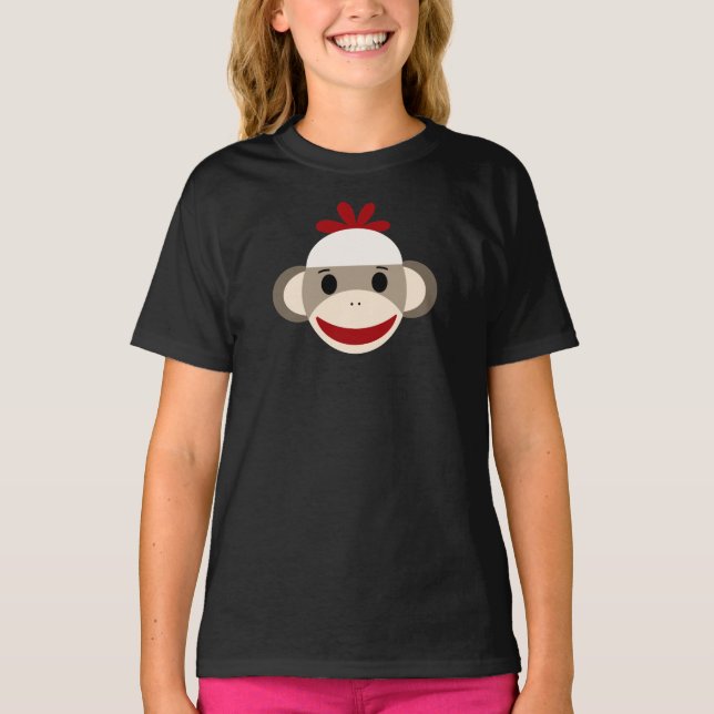 T-shirt mignon de singe de chaussette (Devant)