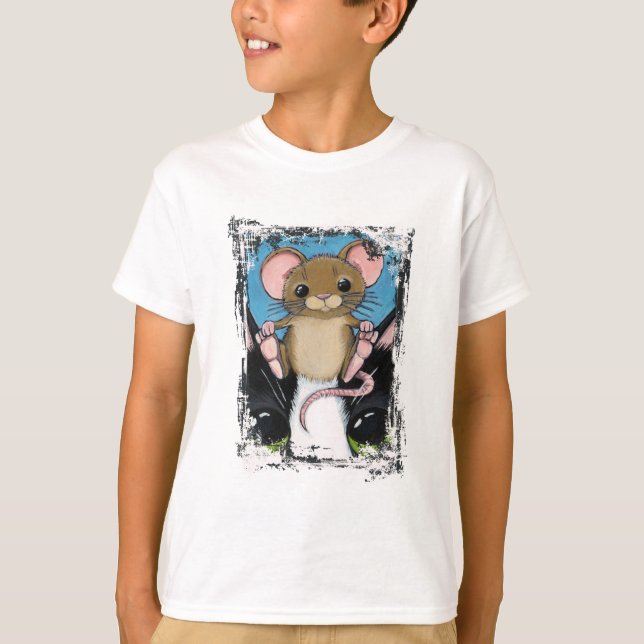 T-shirt mignon de souris et de chat (Devant)