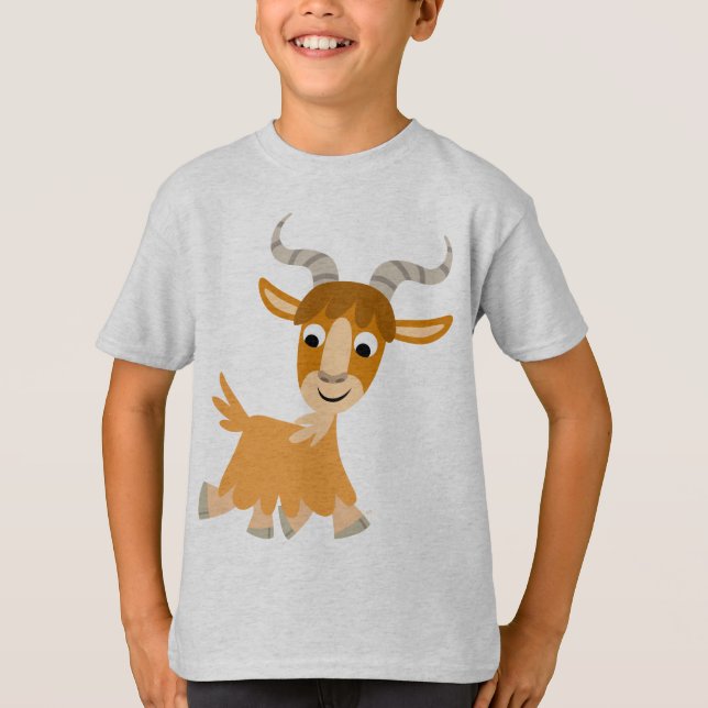 T-shirt mignon d'enfants de chèvre de bande (Devant)