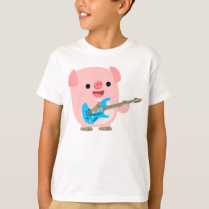 T-shirt mignon d'enfants de porc de bande dessiné