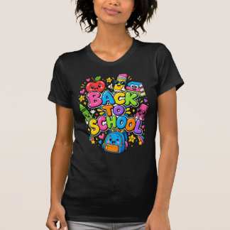 T-shirt Mignon dessin animé de rentrée scolaire amusant