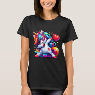 T-shirt Mignon Drôle Licorne Cool Dabbing Coeur Saint Vale
