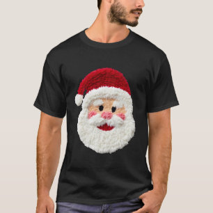 T-shirt Mignon Drôle Prépa Fausse Laine Père Noël Visage J