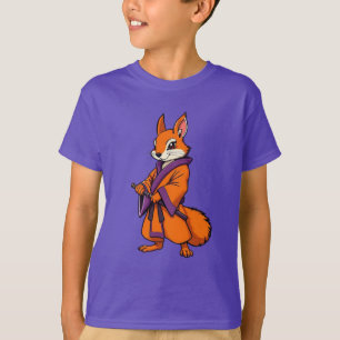 T-shirt Mignon écureuil samouraï japonais
