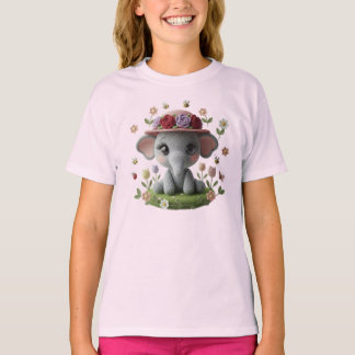 T-shirt Mignon Éléphant de Printemps au Crochet