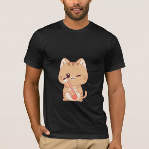 T-shirt mignon étudiant en chat   Conception amoureux des 