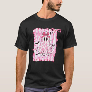 T-shirt Mignon Fantôme Coquette Arc Rose Impression Vache