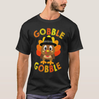T-shirt Mignon Glouglou Dindon Pèlerin Petits Garçons Que