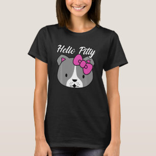 T-shirt Mignon Hello Pitty Amour Pitbull Amoureux de Chien